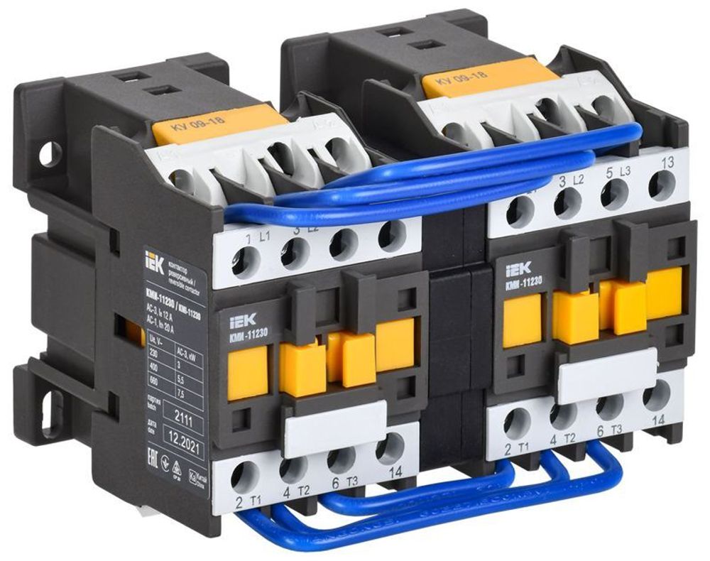 Контактор КМИ-11230 реверс 12А 400В/АС3 2НО KARAT IEK KKM13-012-400-20-1