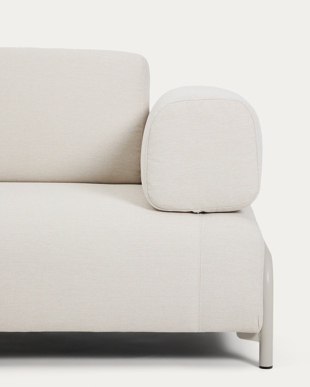 2-местный диван Compo из шенилла цвета экрю с бежевым каркасом, 200 см