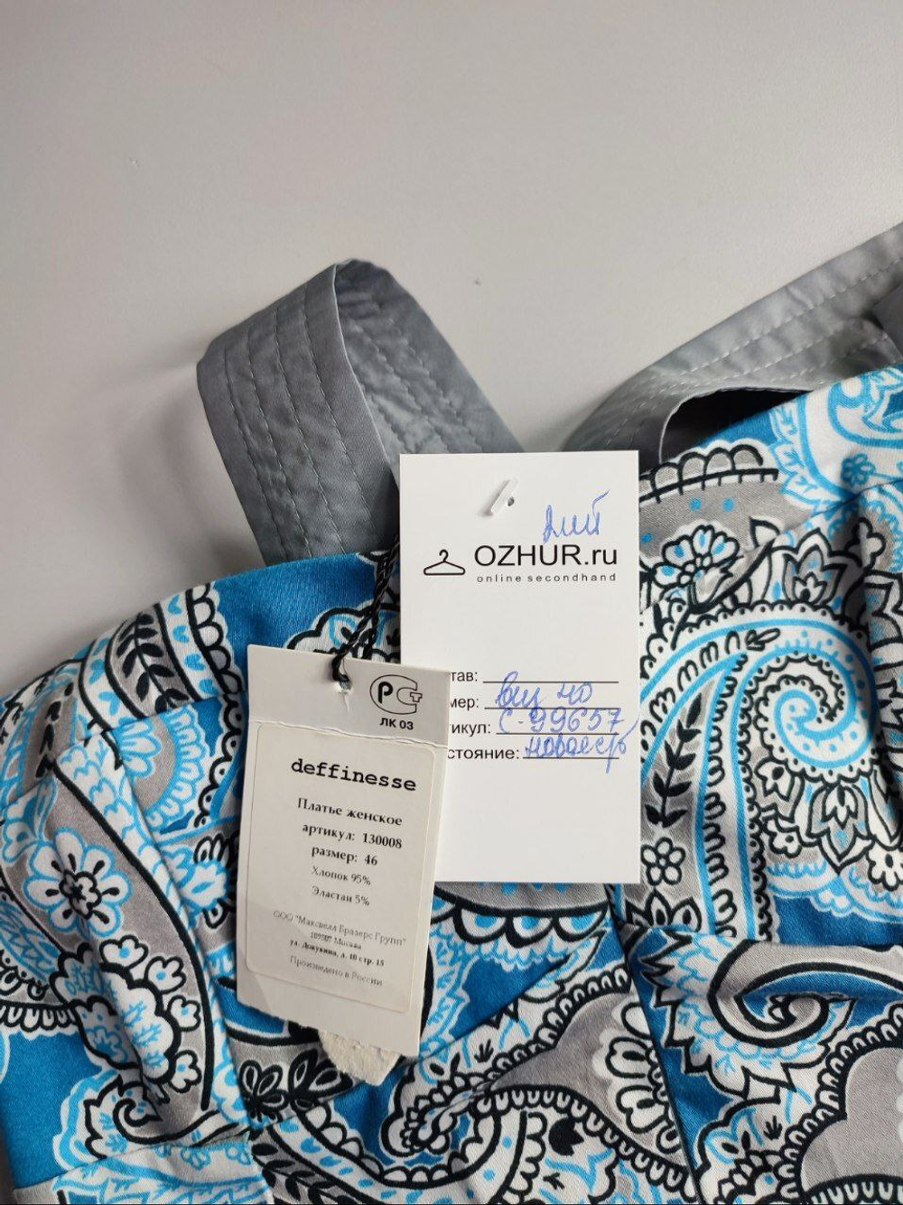 Платье deffinesse по фигуре с красивым рисунком на ткани 40 размер, новое