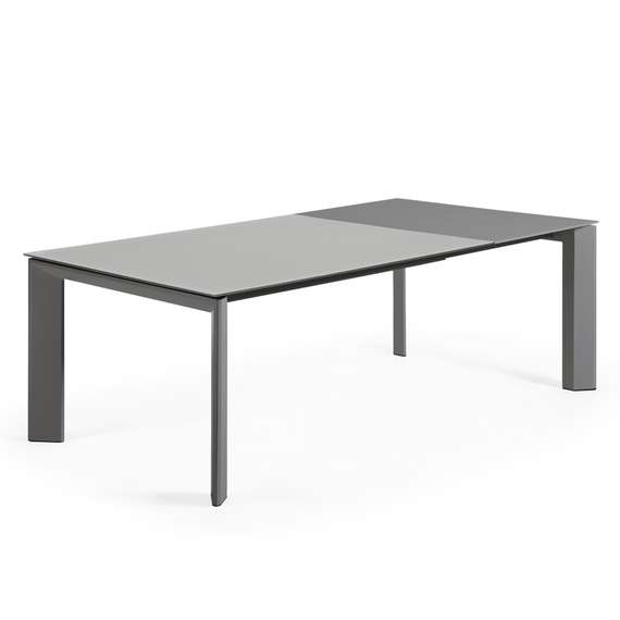 Раздвижной стол Axis 160-220x90 см, черное стекло, черный каркас