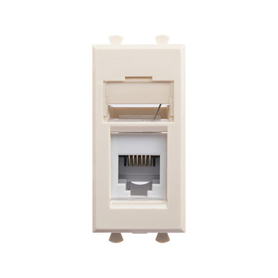 Телефонная розетка RJ-12 модульная, "Avanti", "Ванильная дымка", 1 модуль