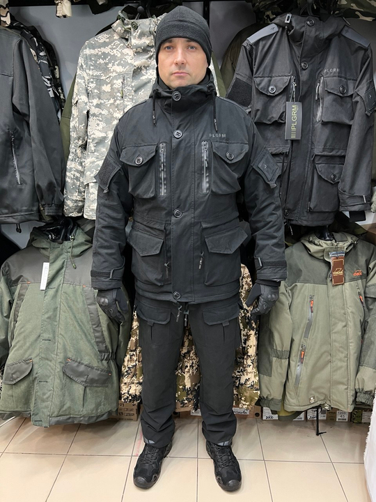 Костюм Горка 7 демисезонный "Черный" ткань Финляндия, Пилигрим