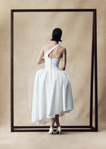 Асимметричное корсетное платье макси с пайетками