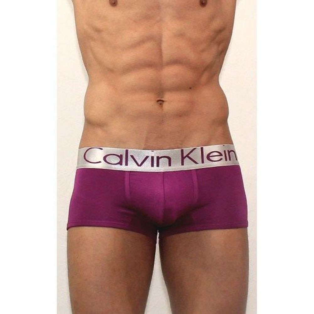 Мужские трусы боксеры модальные фиолетовые Calvin Klein Violet Modal Trunks