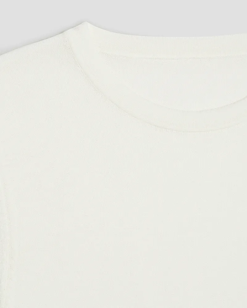 Белая футболка из вискозы с рубчиком