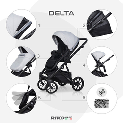 Детская коляска Riko Basic Delta 3 в 1 01 Grey Fox