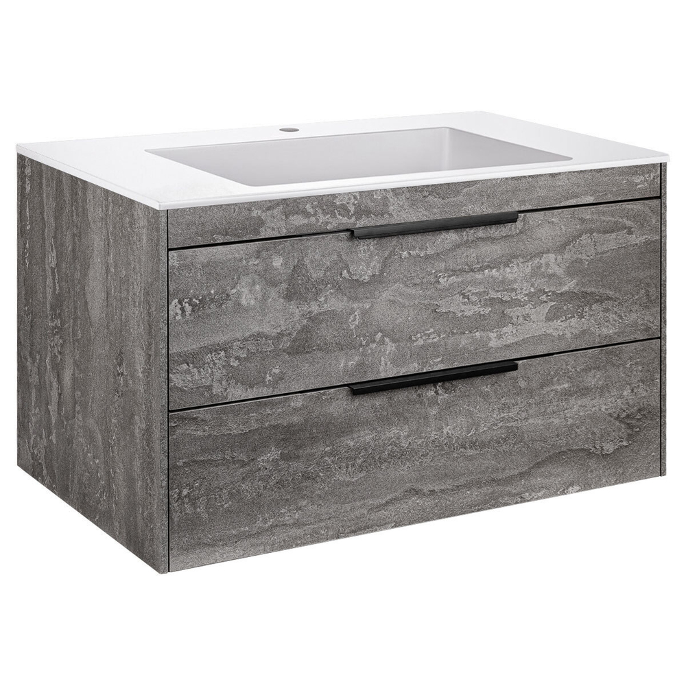 База под раковину Chiara 2D 800 подвесная, 2 выкатных ящика soft-close, G.Stone