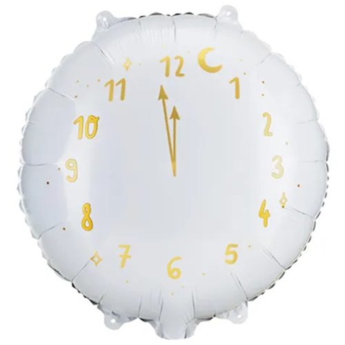 Шар фольгированный 1202-3944 ПД 18" Часы новогодние White