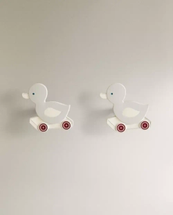 ZARA HOME НАБОР ДЕТСКИХ МЕБЕЛЬНЫХ РУЧЕК «УТЁНОК» (2 ШТ.), СЕРЫЙ