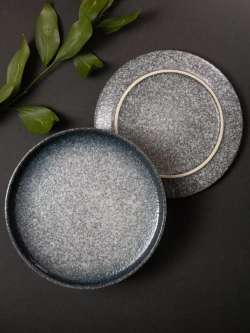 Набор 2 шт тарелок с бортиком, 23,5 см, Синий песок