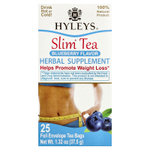 Hyleys Tea, Slim Tea, Со вкусом черники, 25 чайных пакетиков в фольгированных пакетиках, 1,32 унции (37,5 г)