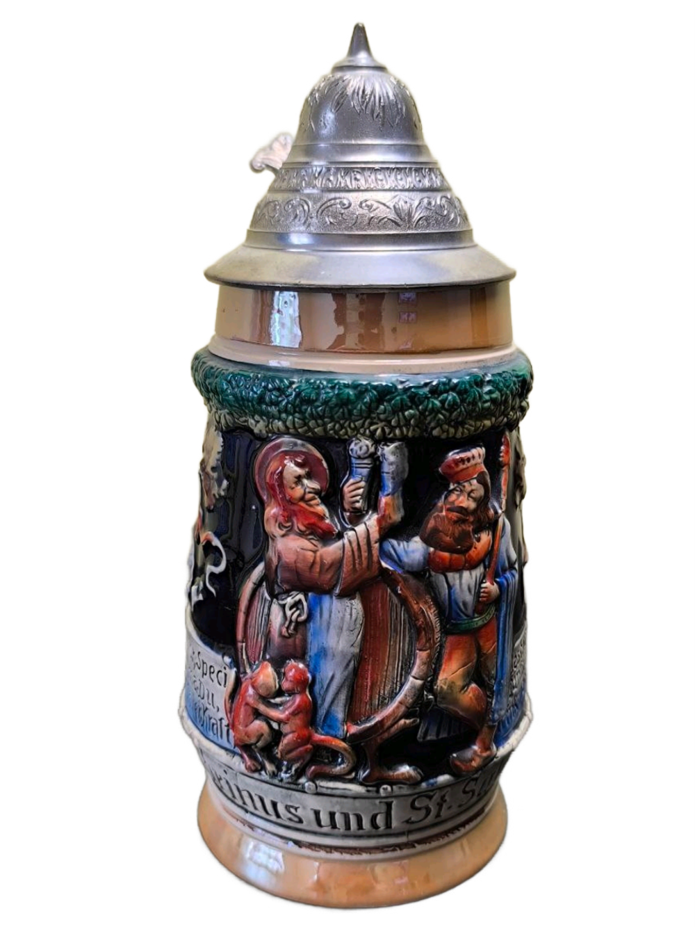 Кружка пивная (керамика с оловянной крышкой) Германия