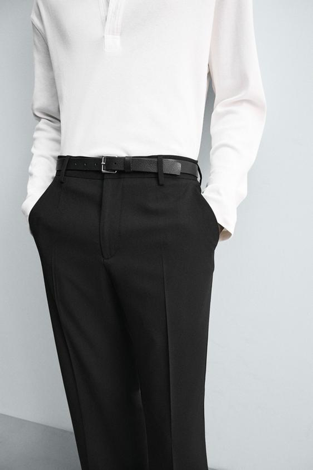 ZARA СТРУЯЩИЕСЯ БРЮКИ FLARE FIT, ЧЕРНЫЙ