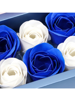 Мыльные розы, белые и синие, набор 6 шт.