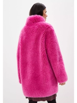 Шуба из шерсти чебурашка тедди экошуба, фуксия, SilverFox