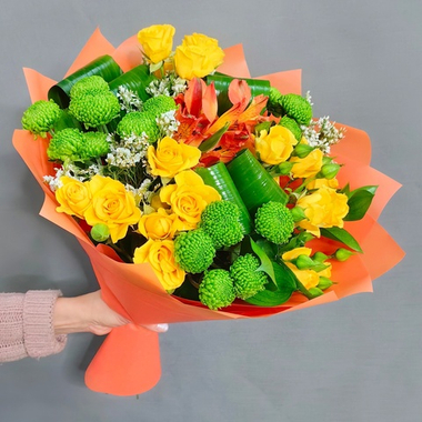 Авторский букет в яркой гамме