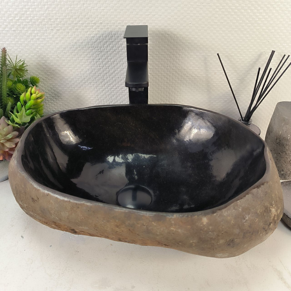 Каменная раковина из речного камня RS-05287 (45*34*15) 0861 из натурального камня