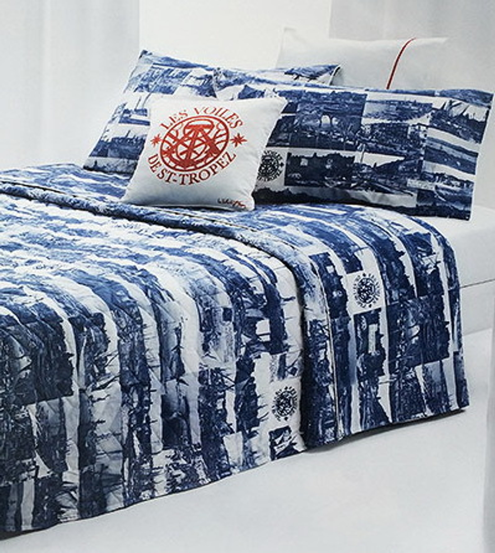 Постельное белье 2 спальное евро Mirabello Vintage Cards бежевое Италия