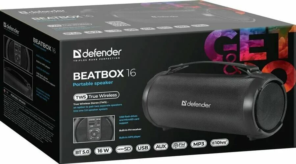 Акустика DEFENDER BEATBOX 16 черный