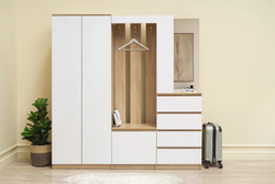 Прихожая Челси, Белый глянец холодный, Дуб сонома