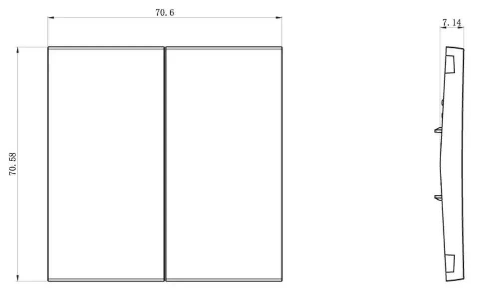 Клавиша двойная для выключателя Donel R98, матовый кашемир, DA29535 без механизма.