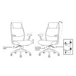 Кресло руководителя Helmi HL-E33 "Synchro Premium", экокожа черная, синхромеханизм, алюминий, до 150кг