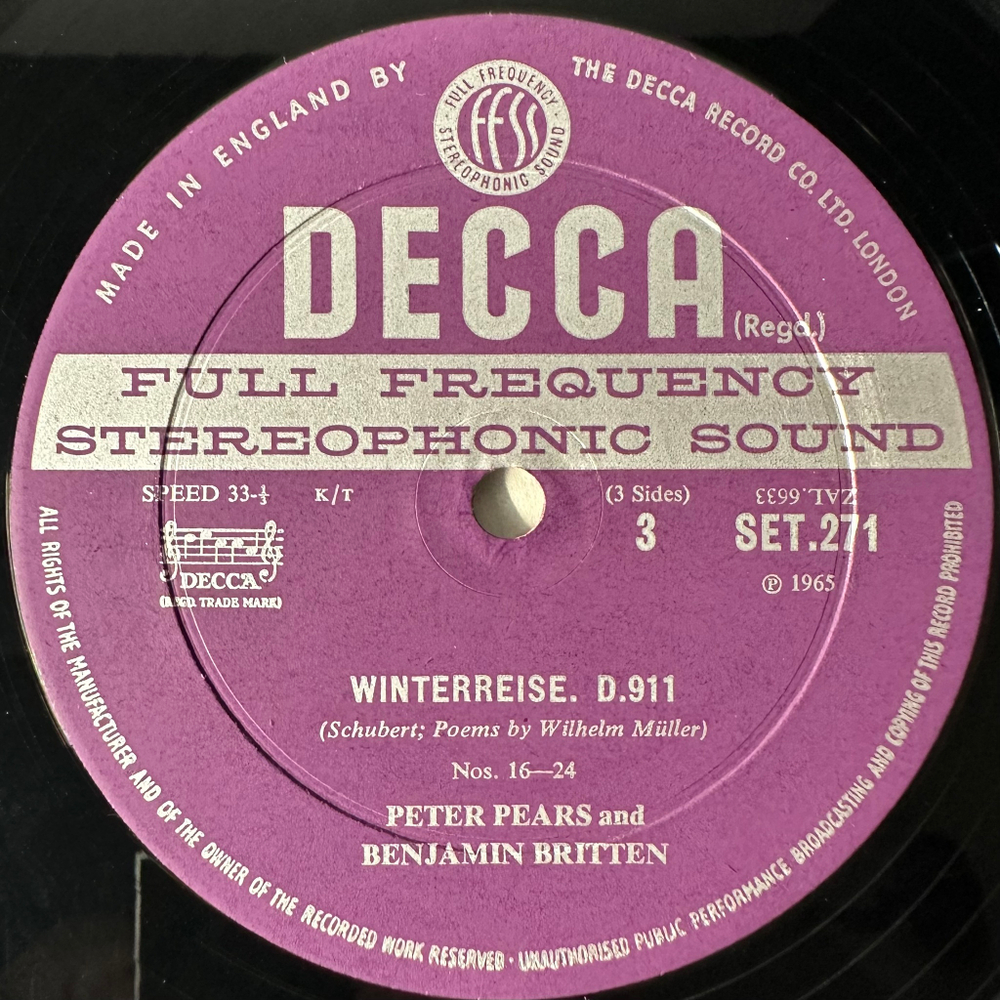 Шуберт - Зимний путь / Шуман – Любовь поэта 2LP (Англия 1965г.)