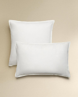 ZARA HOME ЖАККАРДОВАЯ НАВОЛОЧКА ИЗ САТИНА (300 НИТЕЙ), БЕЛЫЙ