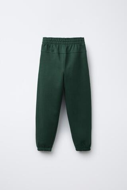 ZARA БРЮКИ-ДЖОГГЕРЫ С НАДПИСЬЮ, БУТЫЛОЧНО-ЗЕЛЕНЫЙ