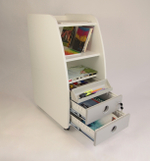 Тумба SingBee на колёсиках с 2 ящиками, органайзером и полками CB-H01