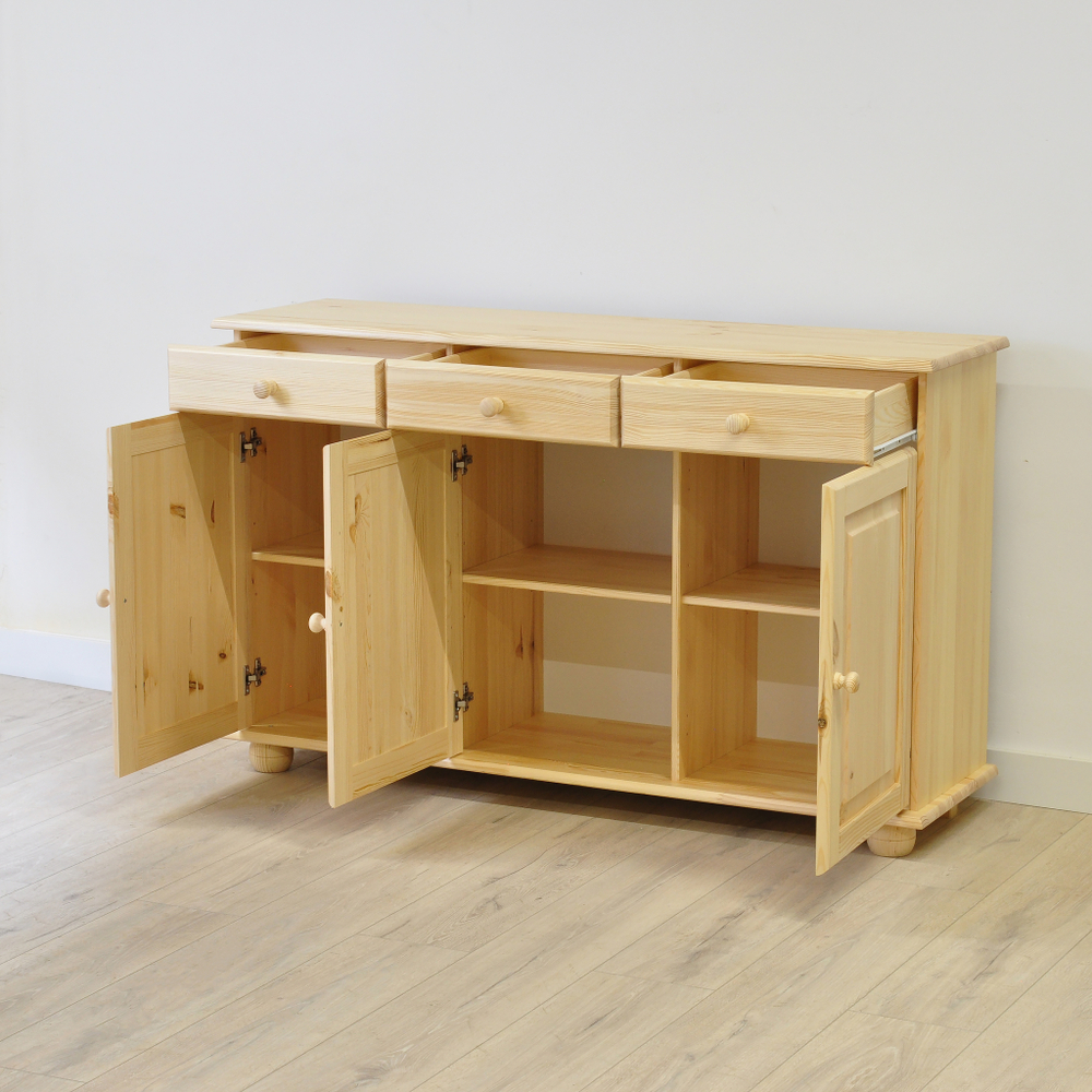 Тумба Лена напольная трехдверная 3 ящ в лаке