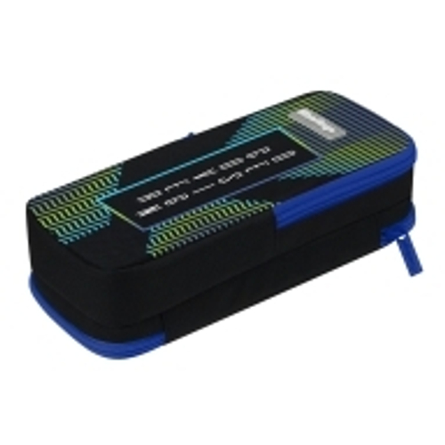 Пенал 2 отделения, 205*80*55 Berlingo "Cover Design", полиэстер, внутренний органайзер, магнит