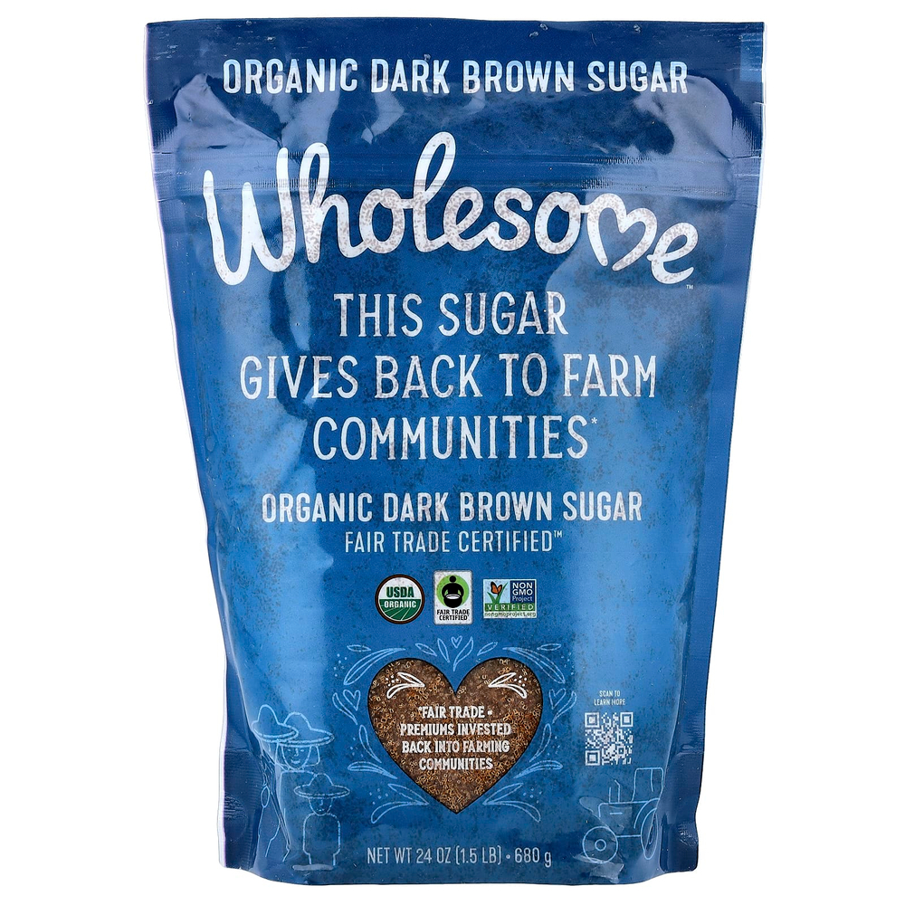 Wholesome Sweeteners, Органический темно-коричневый сахар, 680 г (24 унции)