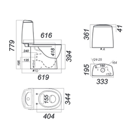 Унитаз-компакт Sanita Luxe Best с сиденьем стандарт схема