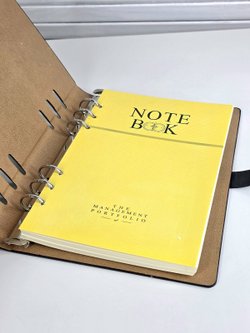 Блокнот органайзер А5 на кольцах 96 л. на магните в линейку гранитно-серый(5919-4)