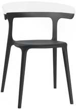 Кресло пластиковое Papatya Luna, черный, белый