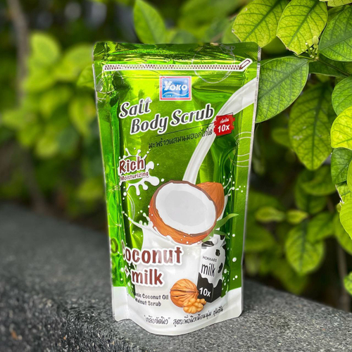 Солевой скраб для тела с кожурой грецкого ореха Кокос и Молоко Salt Body Scrab Coconut + Milk Yoko