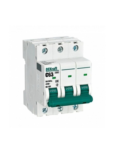 Выключатель автоматический модульный 3п C 63А ВА103 DEKraft 12311DEK