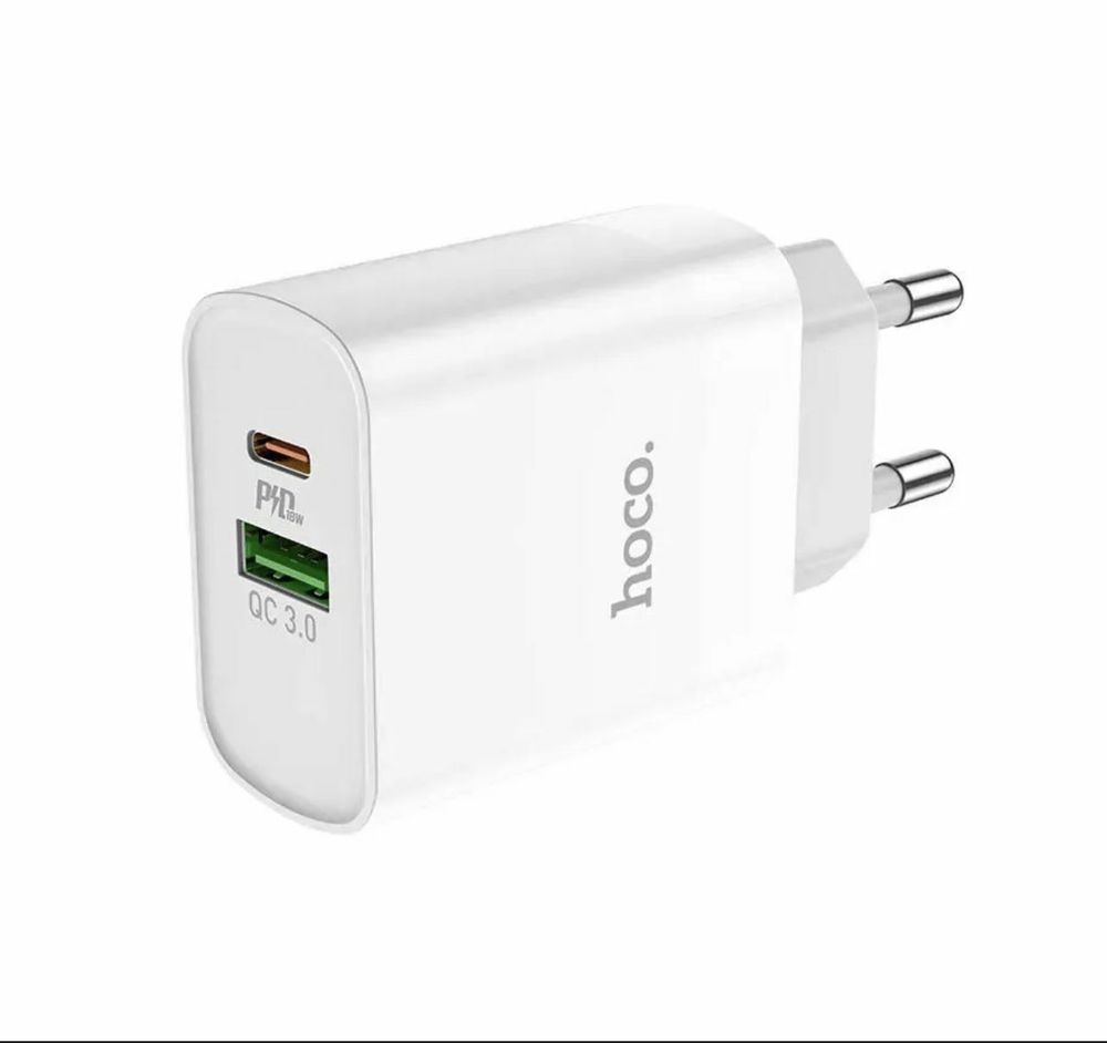 Блок питания Hoco C80A Plus+ кабель белый