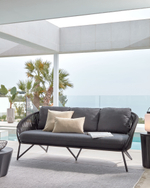 Веревочный 3-х местный диван Branzie 180 см черный