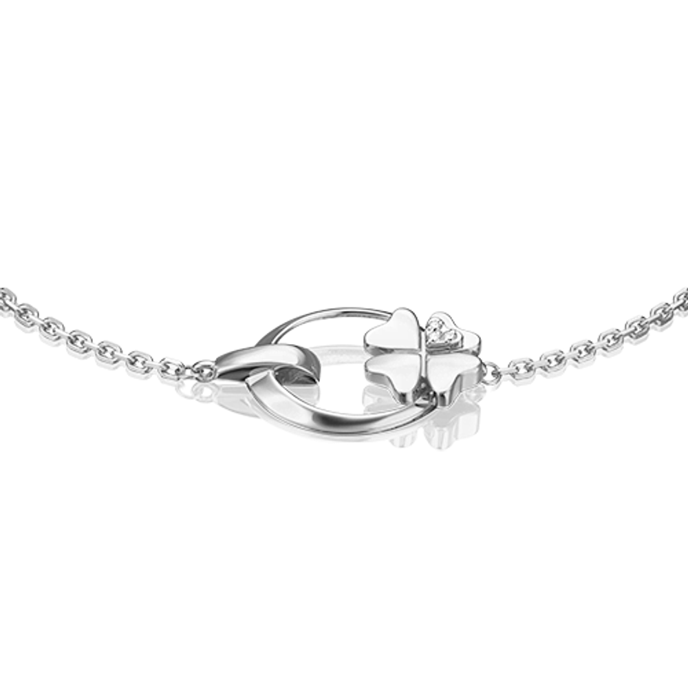 Браслет «Клевер. Незабываемые моменты» из белого золота c бриллиантами Артикул: 05-0696-00-101-1120