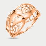Кольцо для женщин из розового золота 585 пробы без вставки (арт. 80068800)