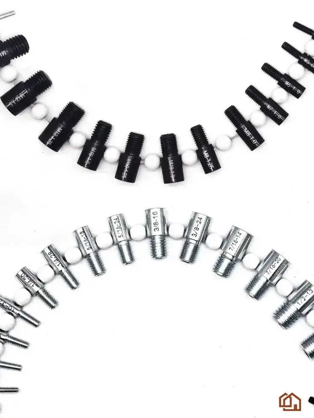 Резьбомер/Набор инструментов из нержавеющей стали, 26 предметов, черный и серебристый