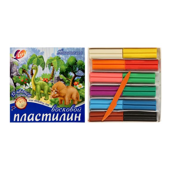 Plastilin \ Пластилин   12 цв. мягкий (восковой) &quot;Фантазия&quot;