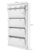 Тумба для обуви Неаполь из сосны, 4 двери с ящиком, 87х169х21 см, серый