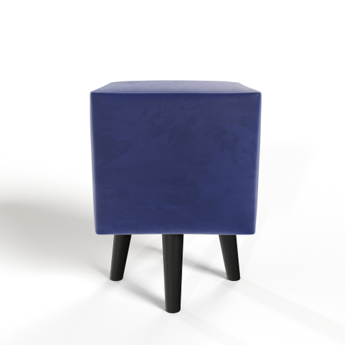 Пуф квадратный на высоких ножках Фантазёр Z-15 (Синий) в офис, дом, салон красоты, прихожая, гостиная, на кухню, в кафе, в зону ожидания, в коридор, к туалетному столику. Банкетка, подставка.