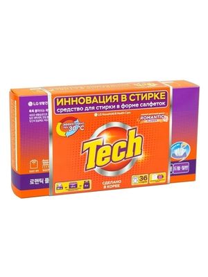 TECH Средство для стирки в листах romantic flower 36 шт