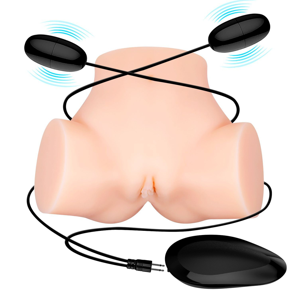 Телесный мастурбатор-полуторс с вибрацией Samantha (Цвет: телесный)