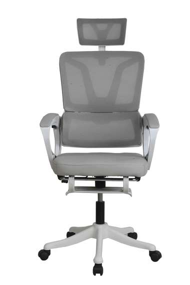 Кресло для руководителя Gramber С26 Сетка серая/Ткань серая/Белый