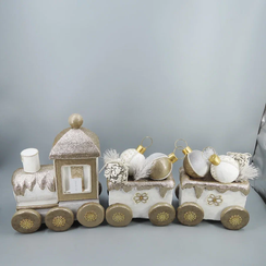 Декоративная фигура Паровоз 84*40 см., белый, пенопласт, Christmas DeLuxe (14299)